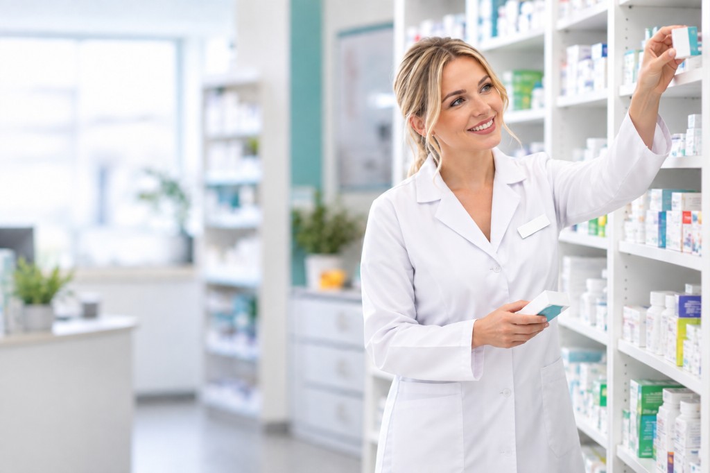 Pharmacist at Castlenau Pharmacy ready to help with your enquiry